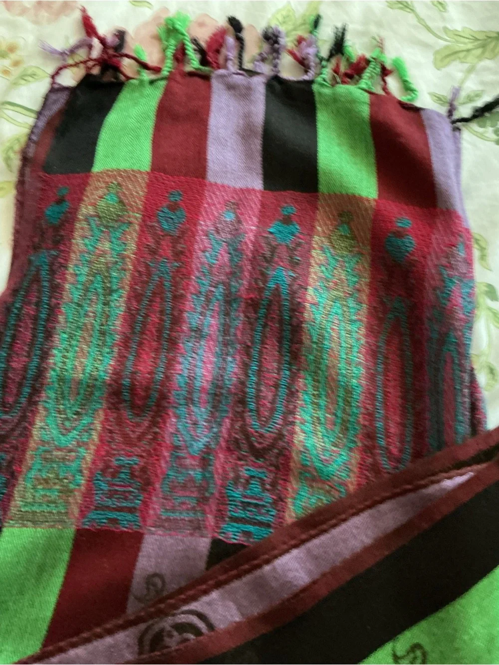 Brown Multicolor Patterned Women's Scarf